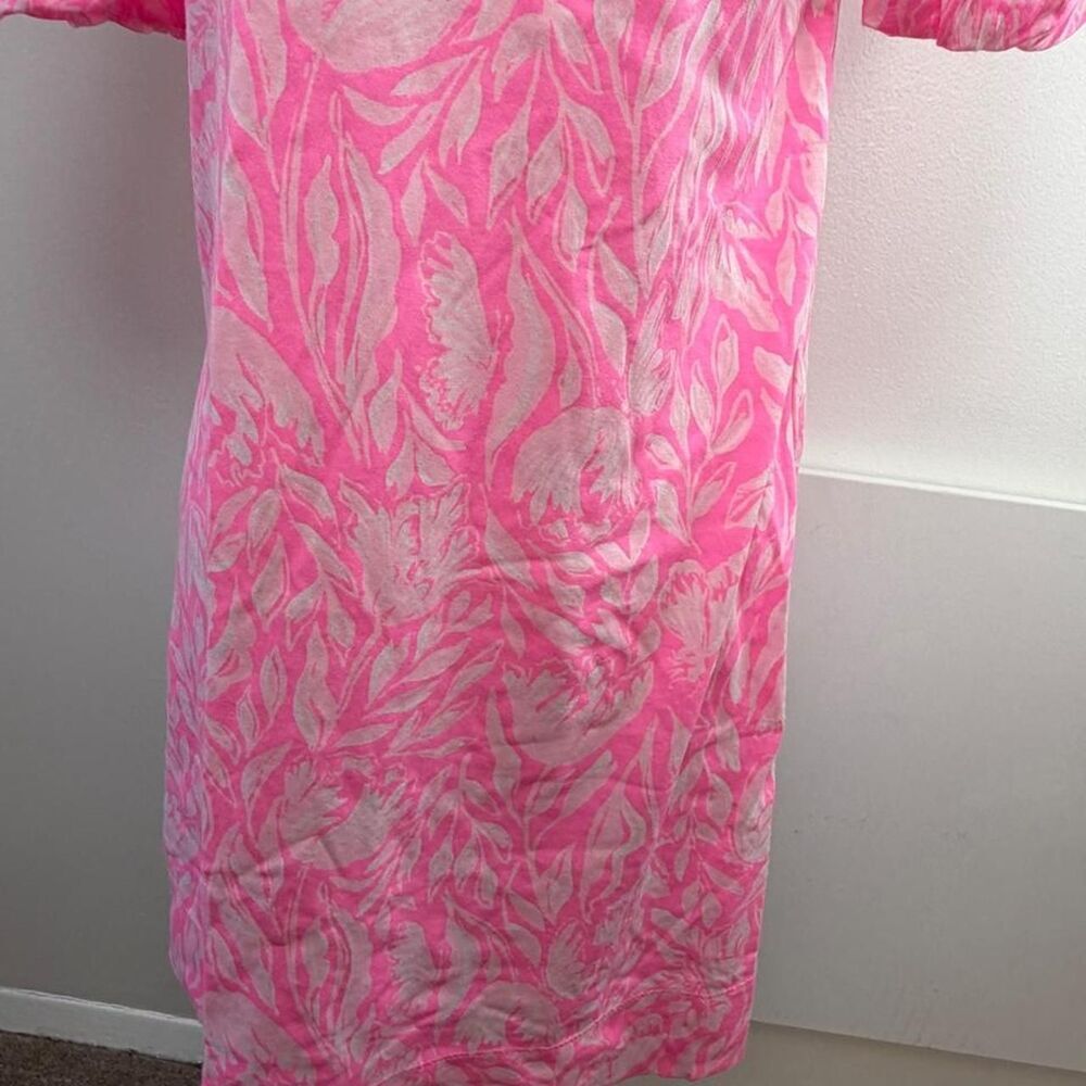 Lilly Pulitzer Mercer Dress XS Pink Tulip to Tango Floral Puff Sleeve preppy - Picture 5 of 9